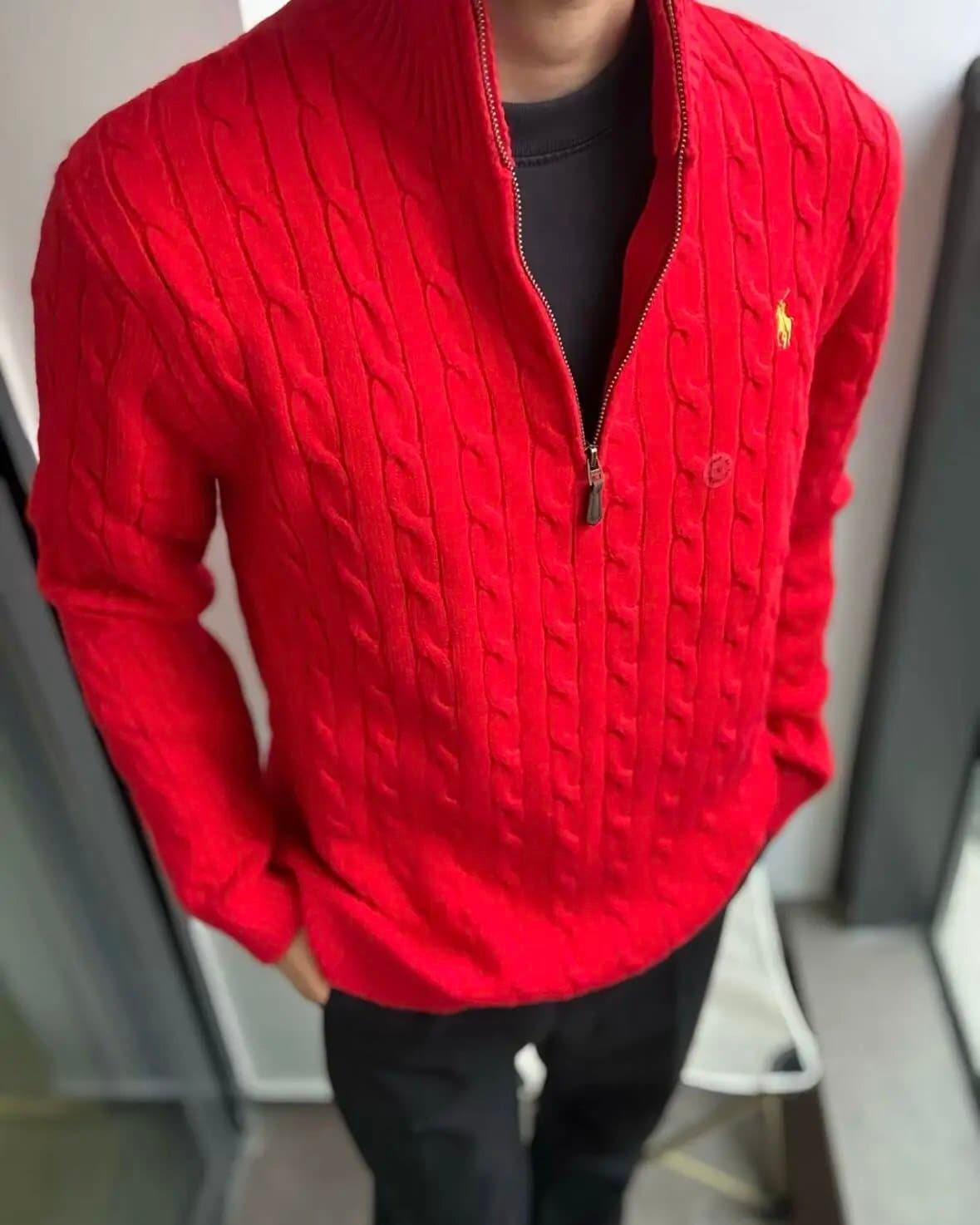 Polo Ralph Lauren Cable Knit Half-Zip Sweater Classic Fit