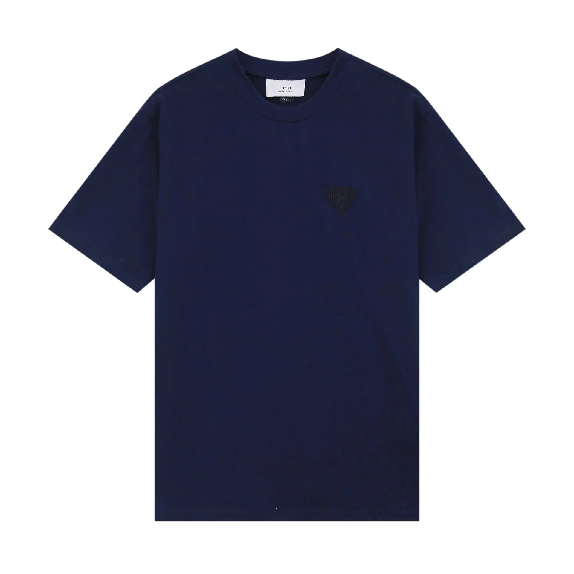 AMI Paris Heart Logo T-Shirt Embroidered Heart