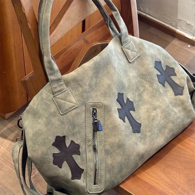 Chrome Hearts Cross Motif Tote Suede with Cross Appliqués