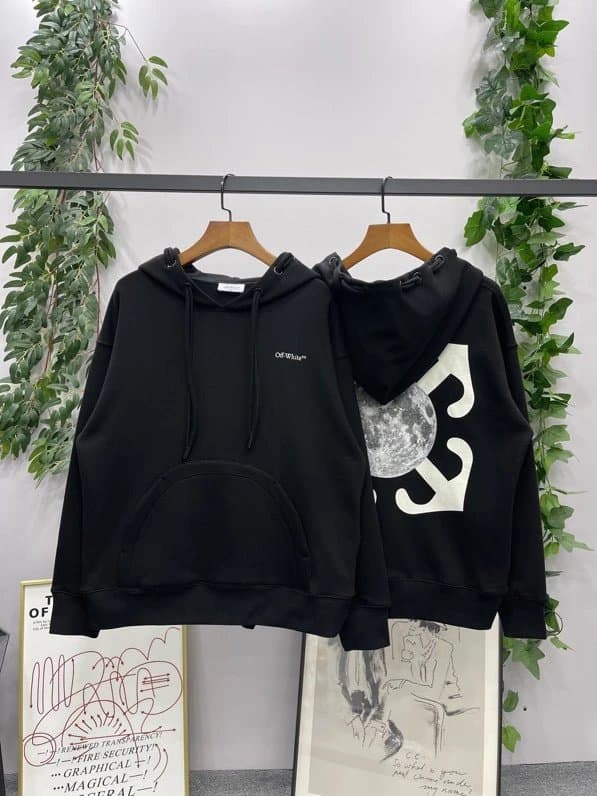 Saint Laurent Hooded Sweatshirt Abstract Graphic Print — ow177