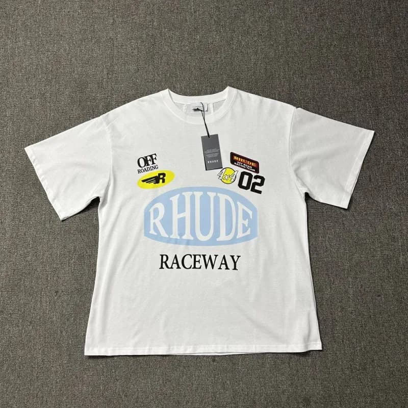 Rhude × Off-White Raceway Tee Multi-Logo