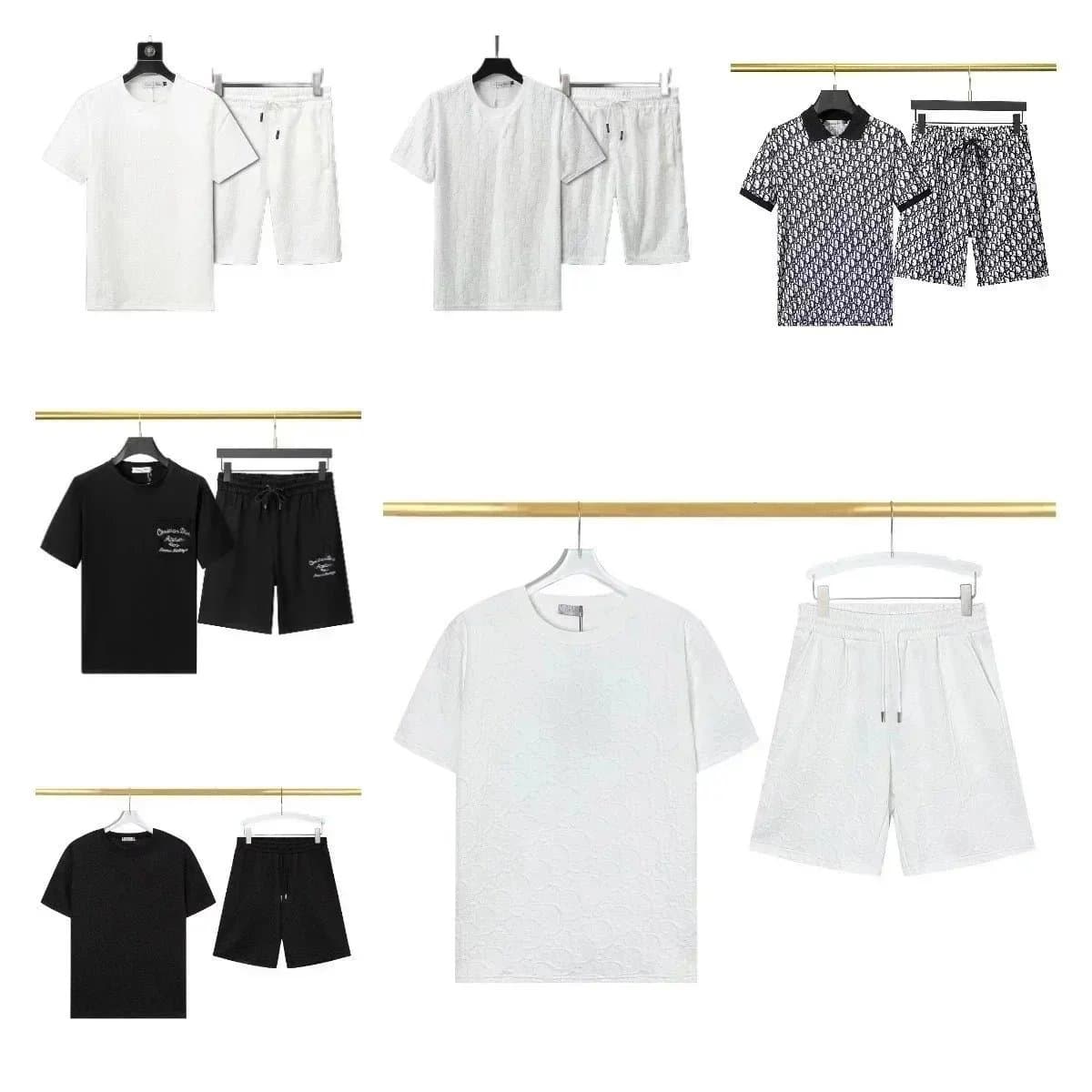 Dior T-Shirt and Shorts Set Oblique Logo Jacquard