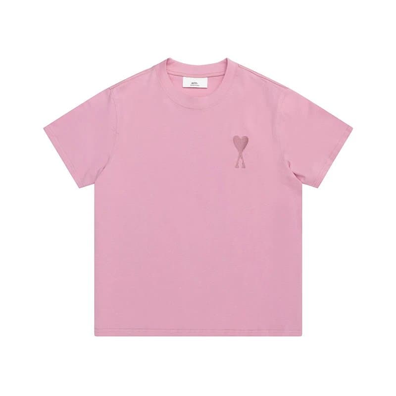 Amiri Logo T-Shirt Heart Logo — 蜜桃粉A0005#