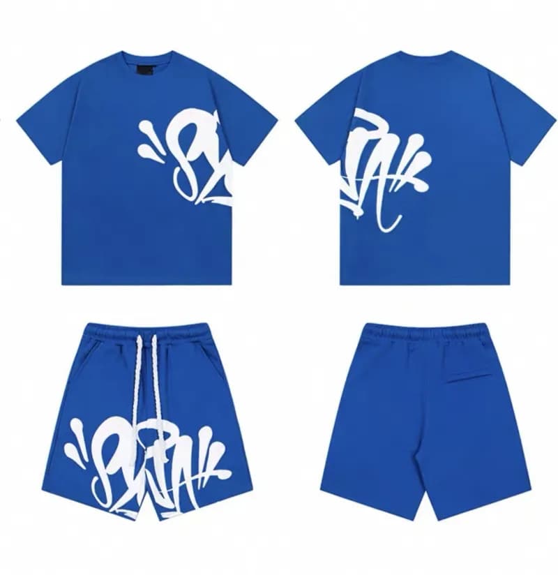 Palace Camp Collar Shirt Graffiti Logo — 蓝色1套装