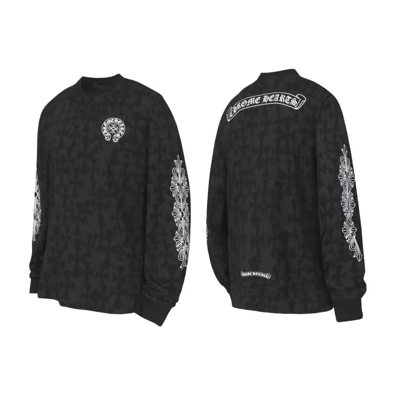 Graphic Tee Chrome Hearts Lips & Skull — 9019黑色2114