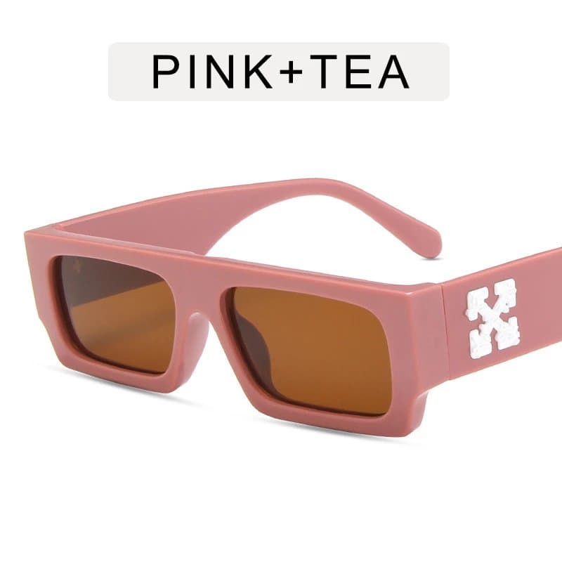 Off-White Square Sunglasses Pink Frame with Industrial Logo
