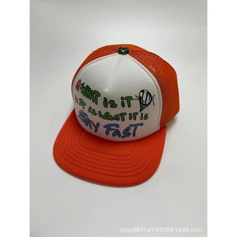 Chrome Hearts Trucker Hat Stay Fast Graphic