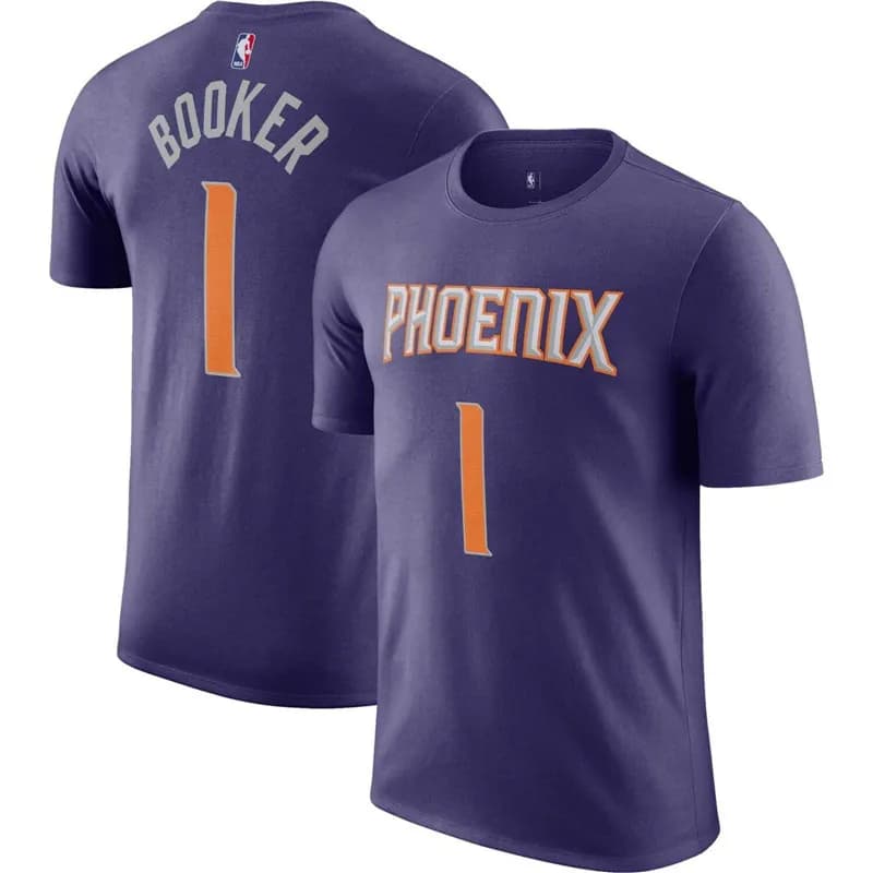 NBA Phoenix Suns Booker Name & Number Tee Purple Orange