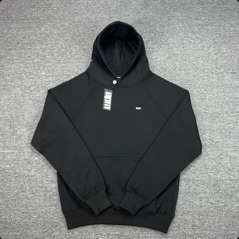 Hoodie and Joggers Set Heather Grey with Black Zip and Pocket Trim — Black [top]