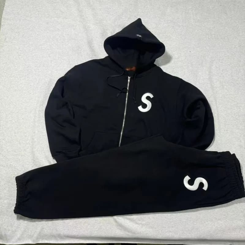 Supreme Zip-Up Hoodie and Joggers Set S Logo