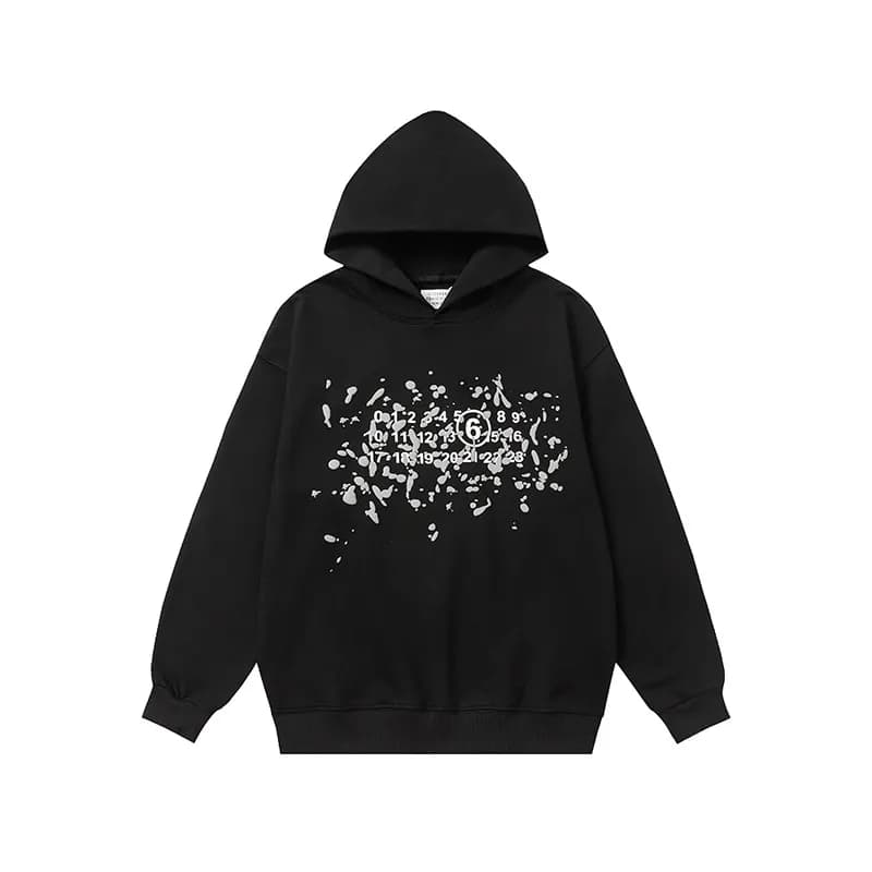 Maison Margiela Oversized Hoodie Paint Splatter Print
