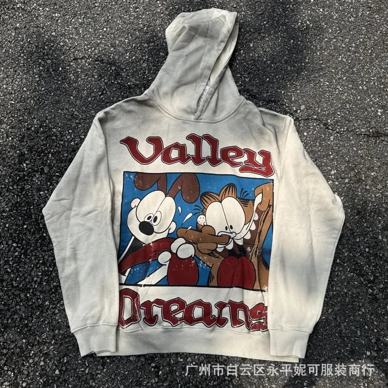 Valentino × Gallery Dept. Hooded Sweatshirt Garfield Graphic