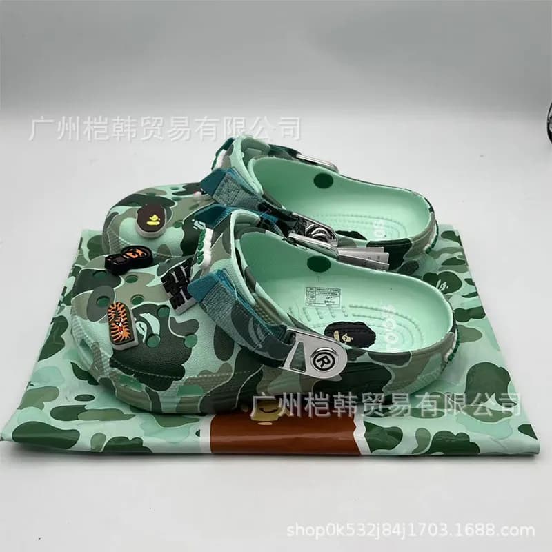 BAPE × Crocs Clog ABC Camo — Beep mint green