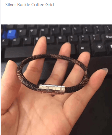 Louis Vuitton Bracelet Monogram Canvas Cord — 银扣咖啡格