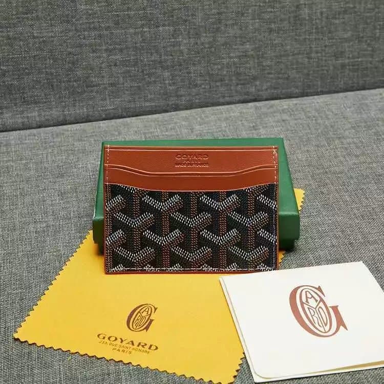 Goyard Bifold Wallet Chevron Pattern — 款式1黑配土黄