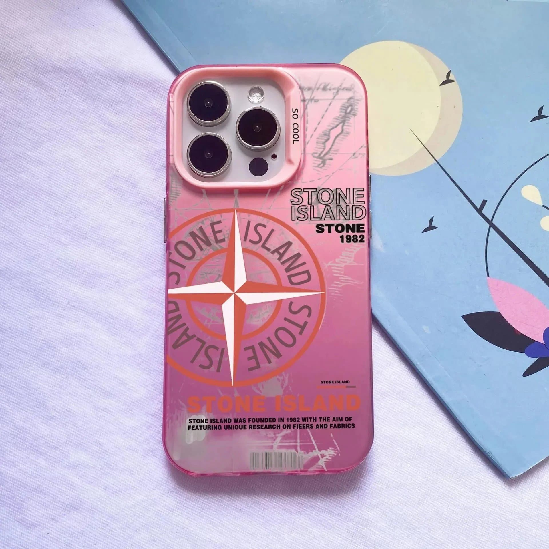 Stone Island Phone Case Compass Logo Print