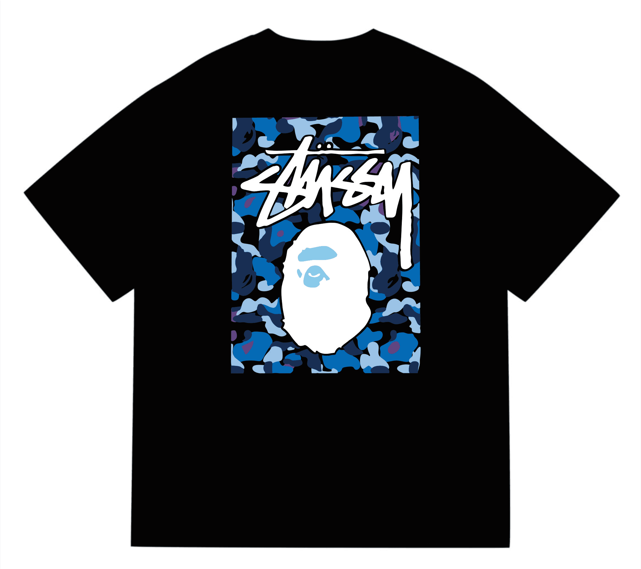 Stüssy Graphic Tee BAPE Camo Stussy Collab