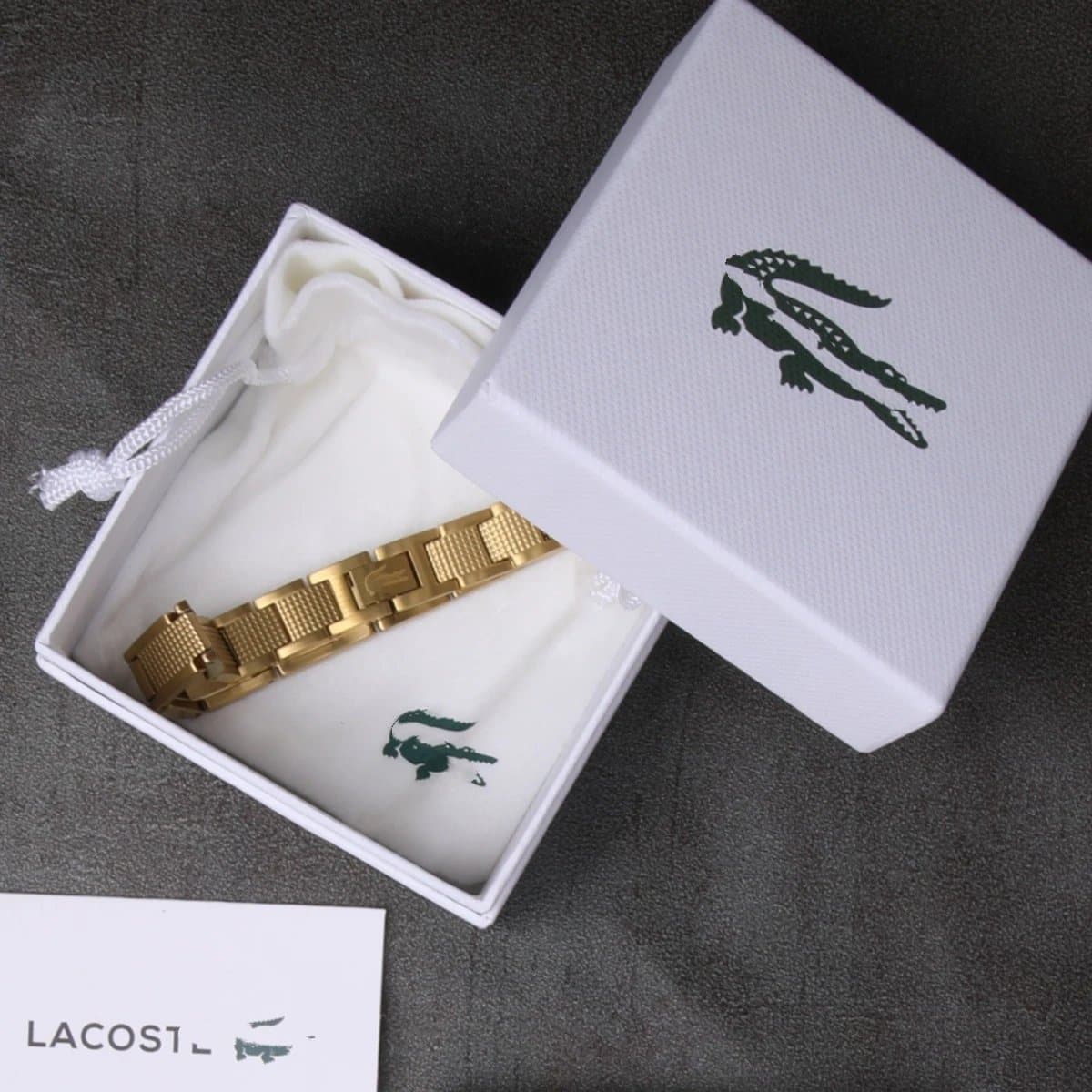 Lacoste Bracelet Gold-Tone Link — NO.03金色+盒子
