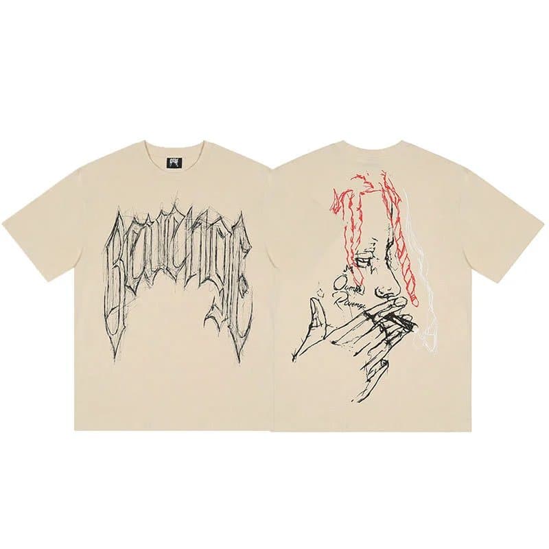 Travis Scott Graphic Tee Revenge Logo & Portrait