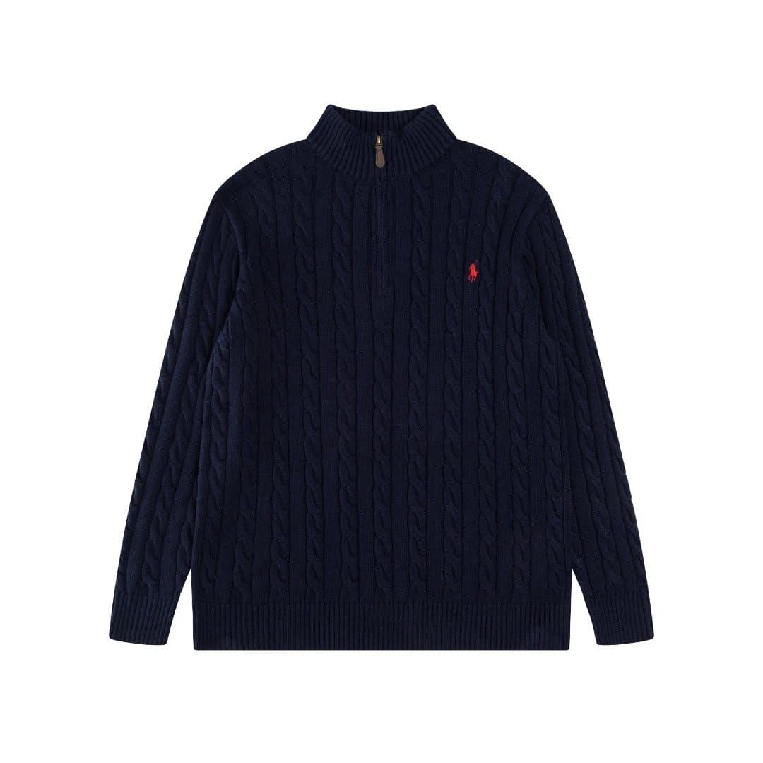 Polo Ralph Lauren Cable Knit Quarter-Zip Sweater Classic Cable — 藏青