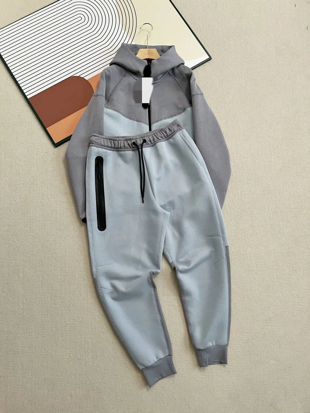 Nike Tech Fleece Joggers Olive — 灰拼蓝套装
