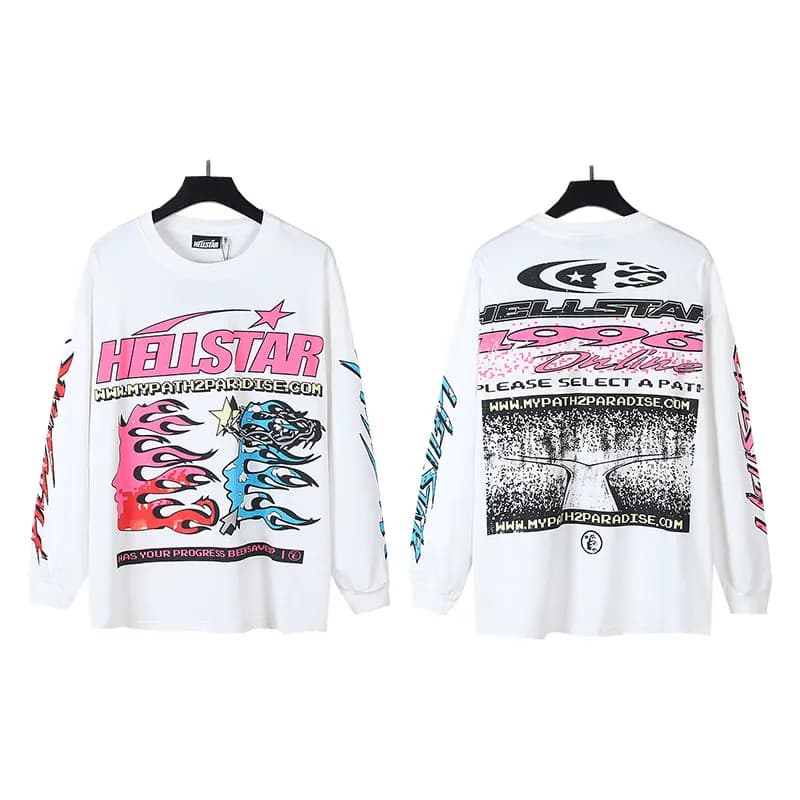 Hellstar Long Sleeve Tee Powered By The Star — 558 long sleeve white