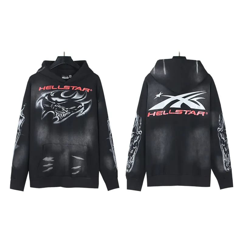 Hellstar Long Sleeve Tee Powered By The Star — 2028 wash water black