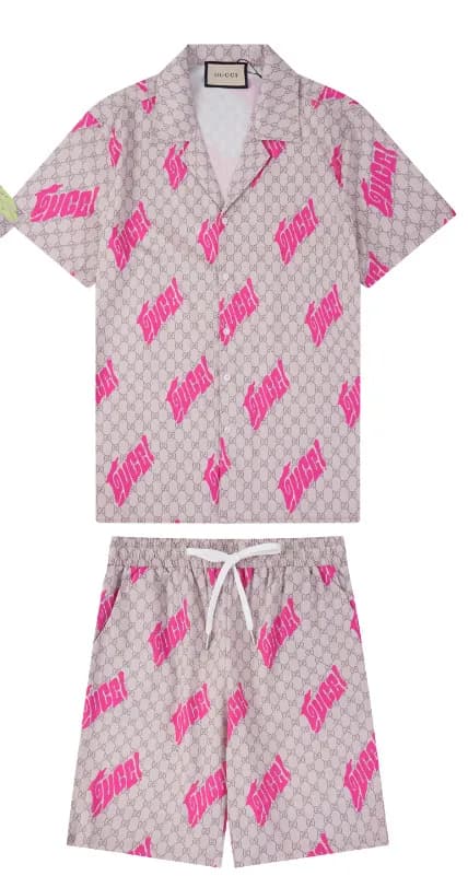 Gucci GG Print Set Pink 'Gucci' Logo