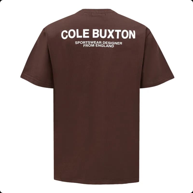 Comme des Garçons T-Shirt Signature Script Print — C09 coffee color