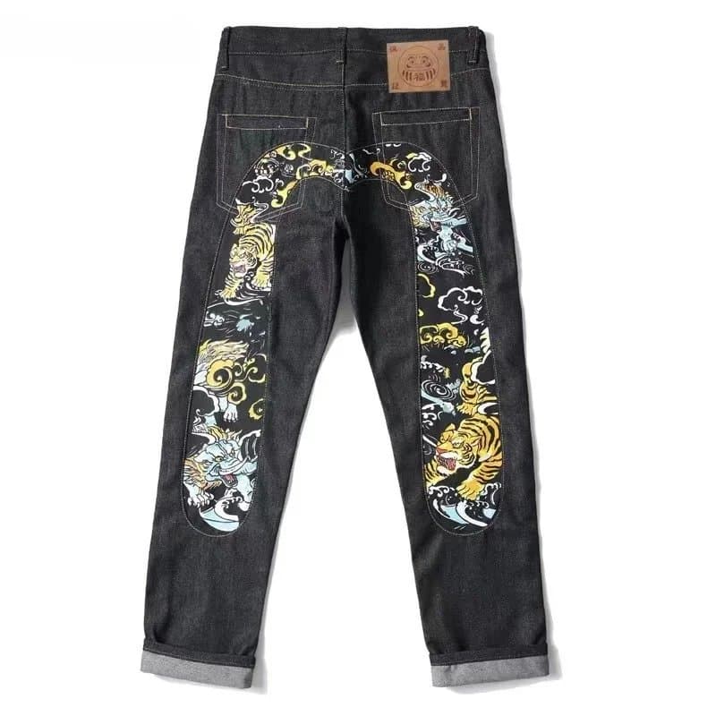 C.P. Company Raw Denim Jeans Tiger Print Back Patch