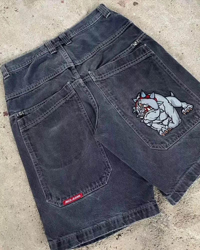 Kenzo Tiger Embroidery Shorts Tiger Patch — D12 Black Shorts