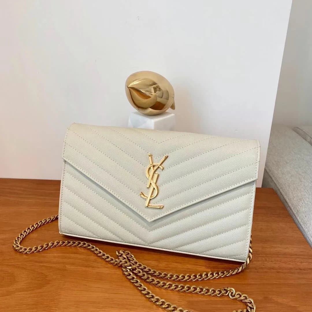 Saint Laurent Monogramme Envelope Quilted Leather
