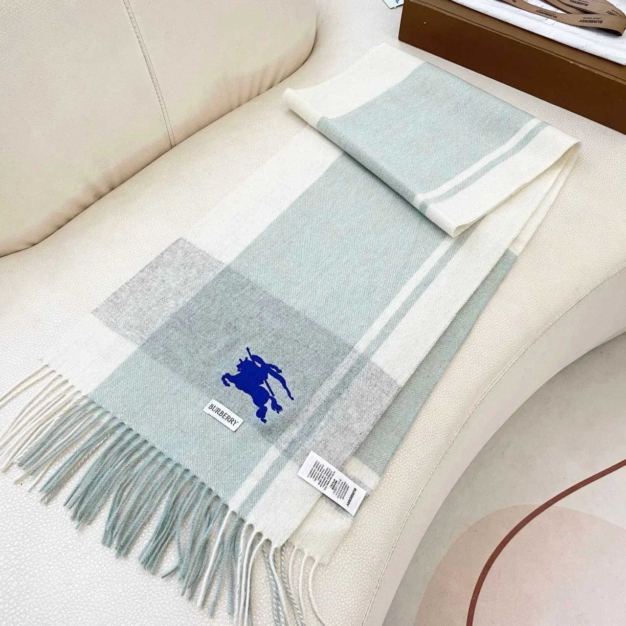 Burberry Check Scarf Equestrian Knight Logo