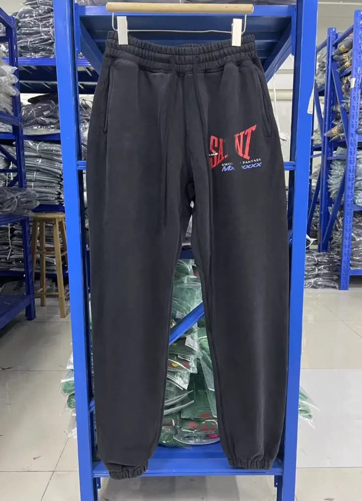Supreme Jogger Pants SLVT Graphic — Kst1022 model washed black