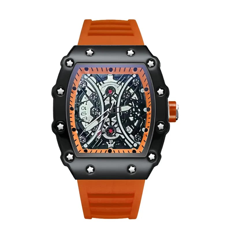 Richard Mille RM 011 Sapphire Dial with Blue Rubber Strap — Orange