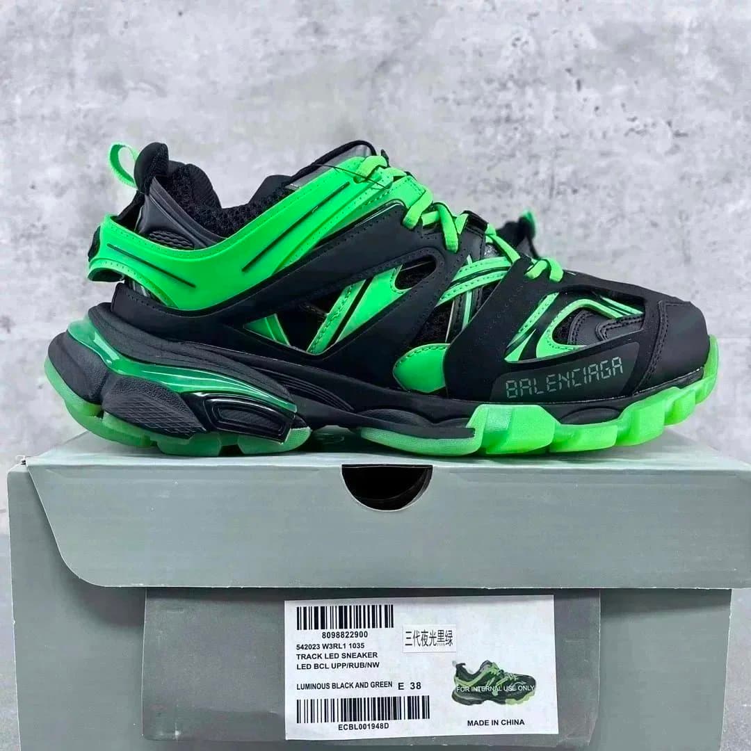 Balenciaga Track LED Sneaker Luminous Black and Green