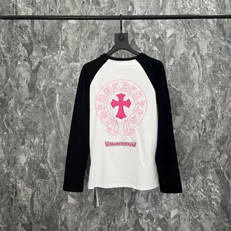Chrome Hearts Raglan Long Sleeve Tee Cross Logo