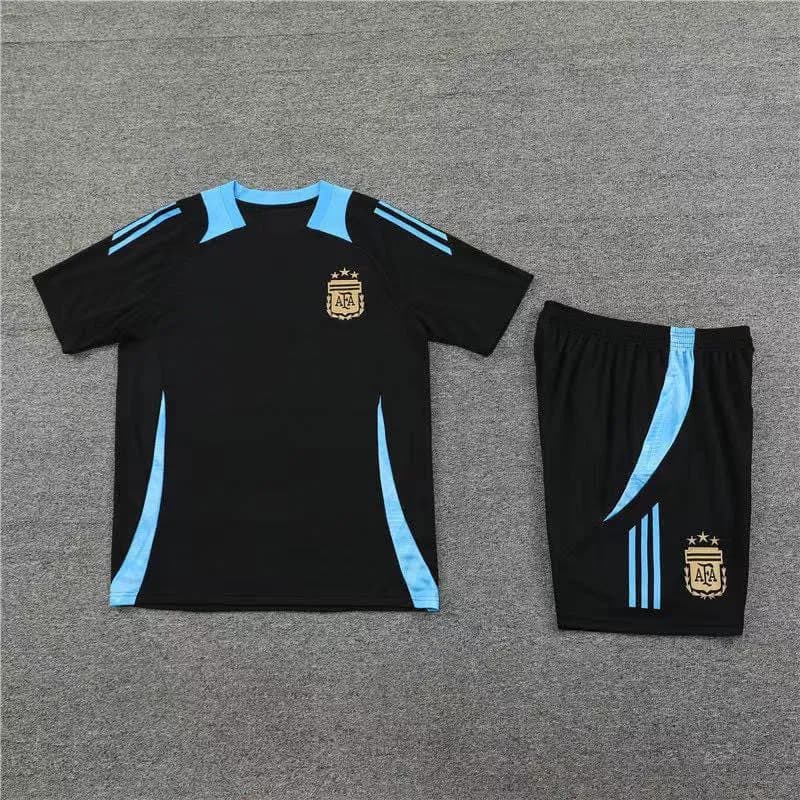 Adidas Argentina Training Set Black with Light Blue Accents