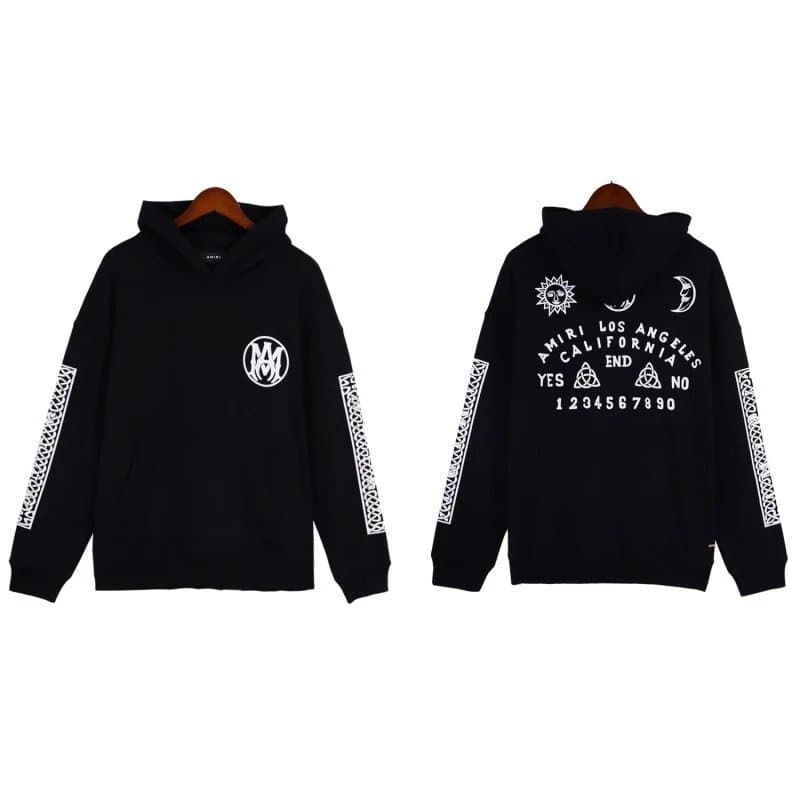 Amiri Ouija Hoodie Black with White Print