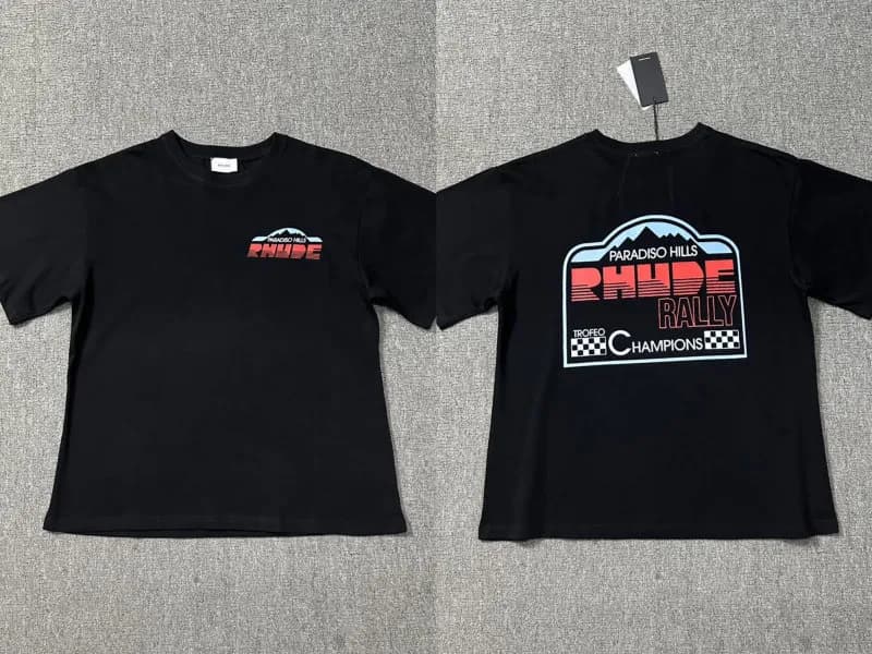 Rhude Script Logo Tee Black/White — 浅黄色 如图所示82 黑色