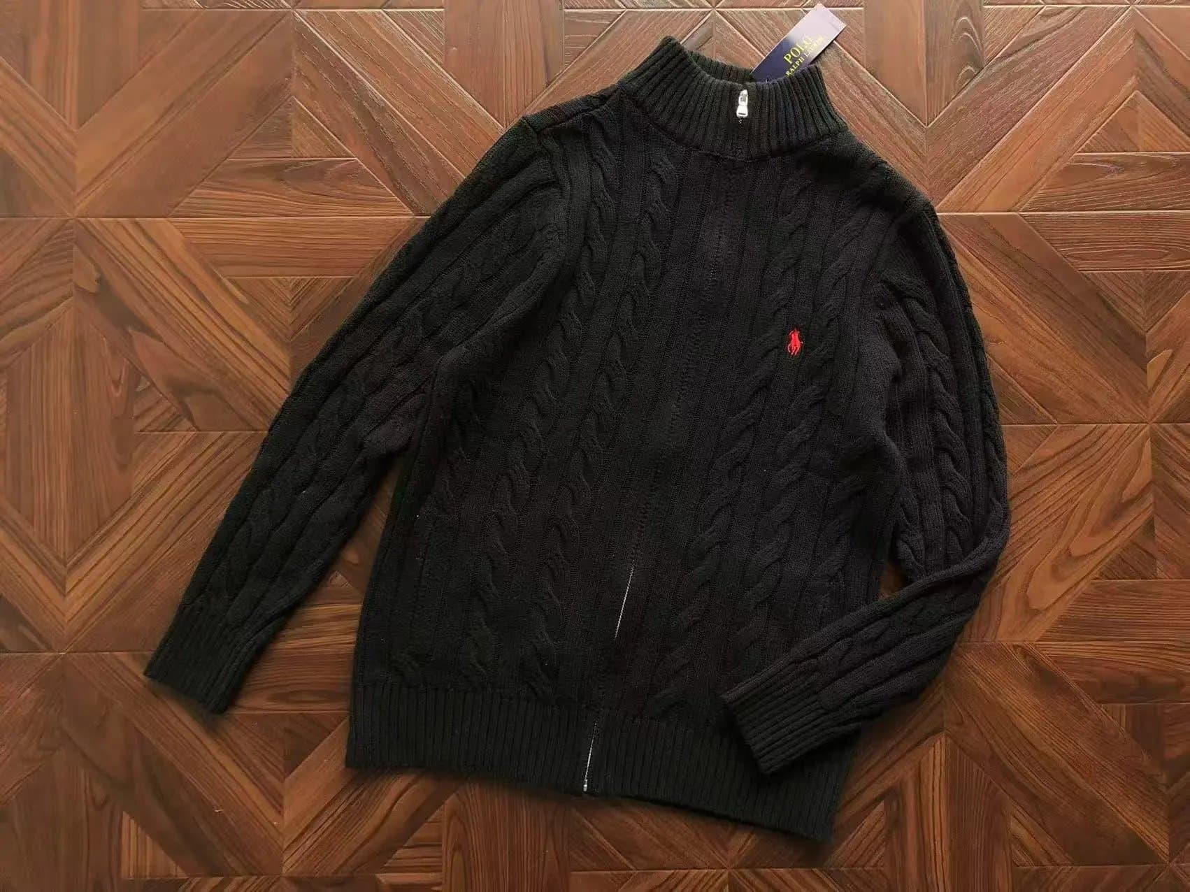 Polo Ralph Lauren Cable Knit Zip-Up Sweater Classic Cable
