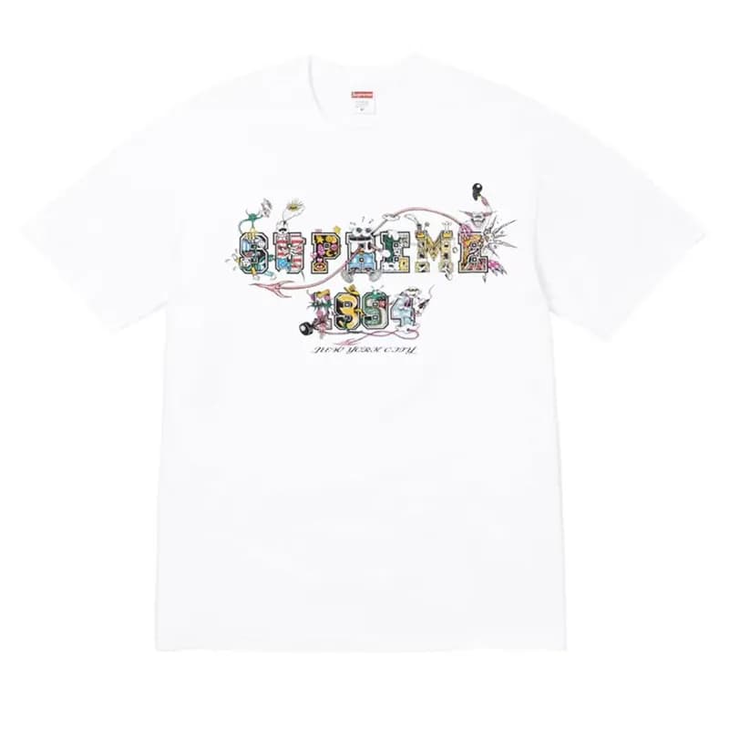 Supreme T-Shirt Patchwork Logo — 0HH21白色