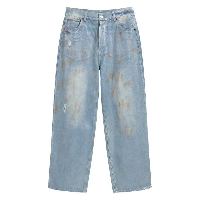 Levi's Straight Fit Jeans Acid Wash Distressed