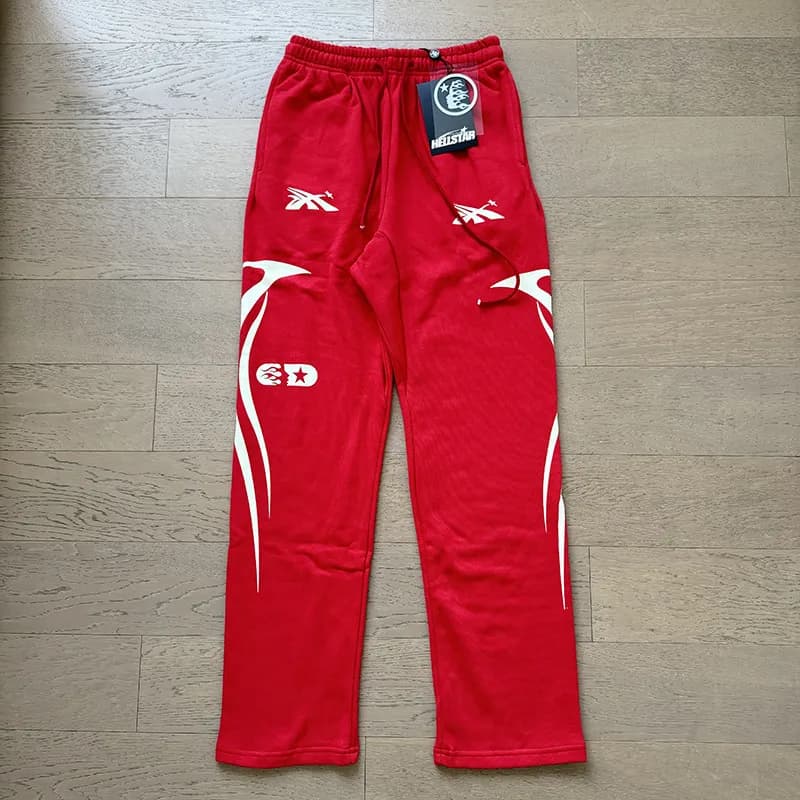 Kith Flame Sweatpants Black with Red Flame Print — 739 红色