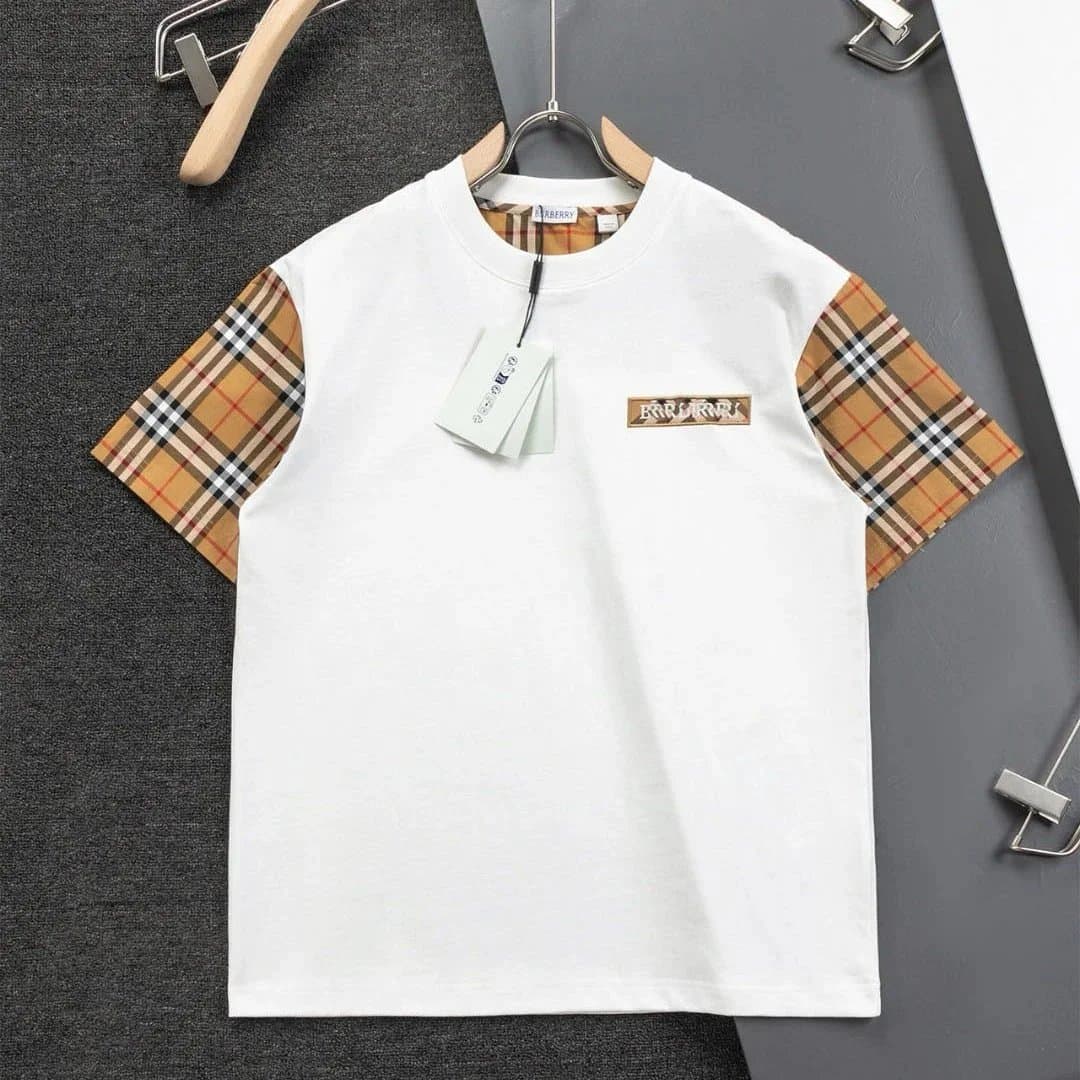 Burberry Short-Sleeve T-Shirt Checkered Sleeve