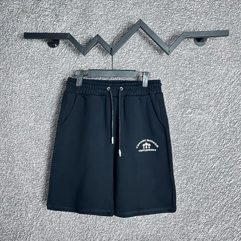 Chrome Hearts Logo Shorts Black Cross Embroidery — D203 black