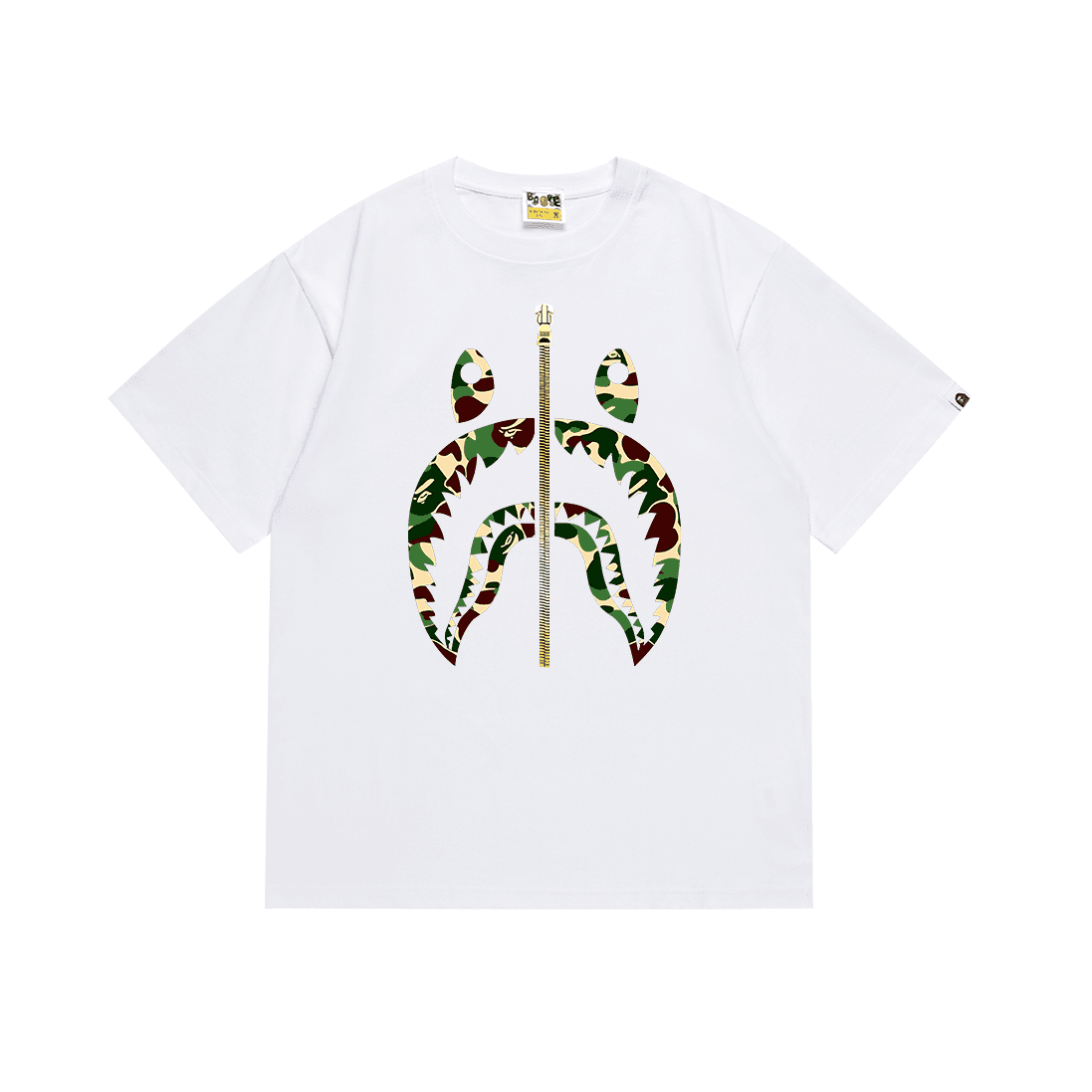 BAPE Graphic T-Shirt Camouflage Shark Logo