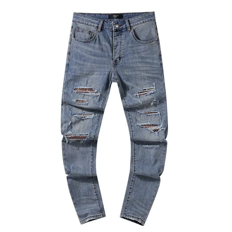 Levi's Slim Fit Jeans Distressed with Embroidered Patches