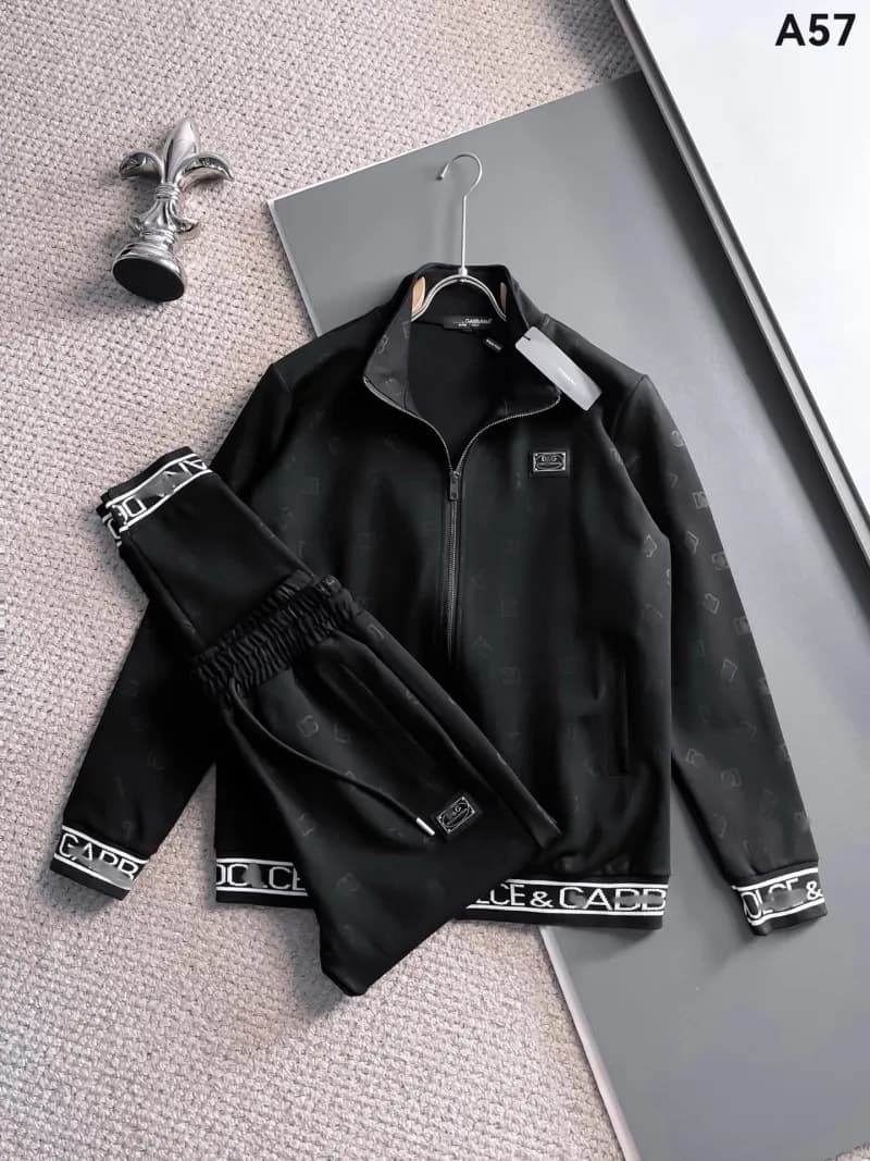 Moncler Track Suit Arrow Stripe — Black a57