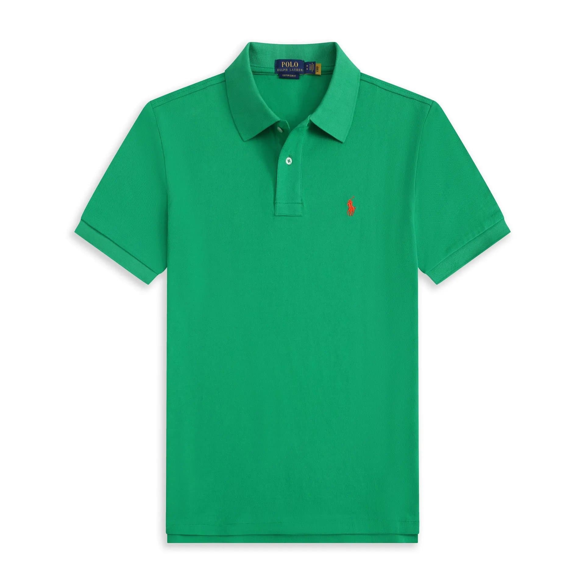 Polo Ralph Lauren Polo Shirt Custom Slim Fit — 绿色橙标